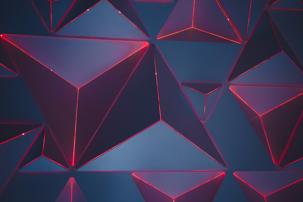 blue and red triangles wallpaper